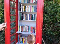A little person inspecting the children's section!