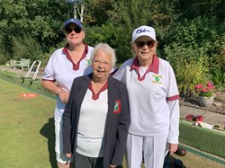 Ladies Pairs Runners up Alex Howard & Linda Panting with Brenda Webb Vice President