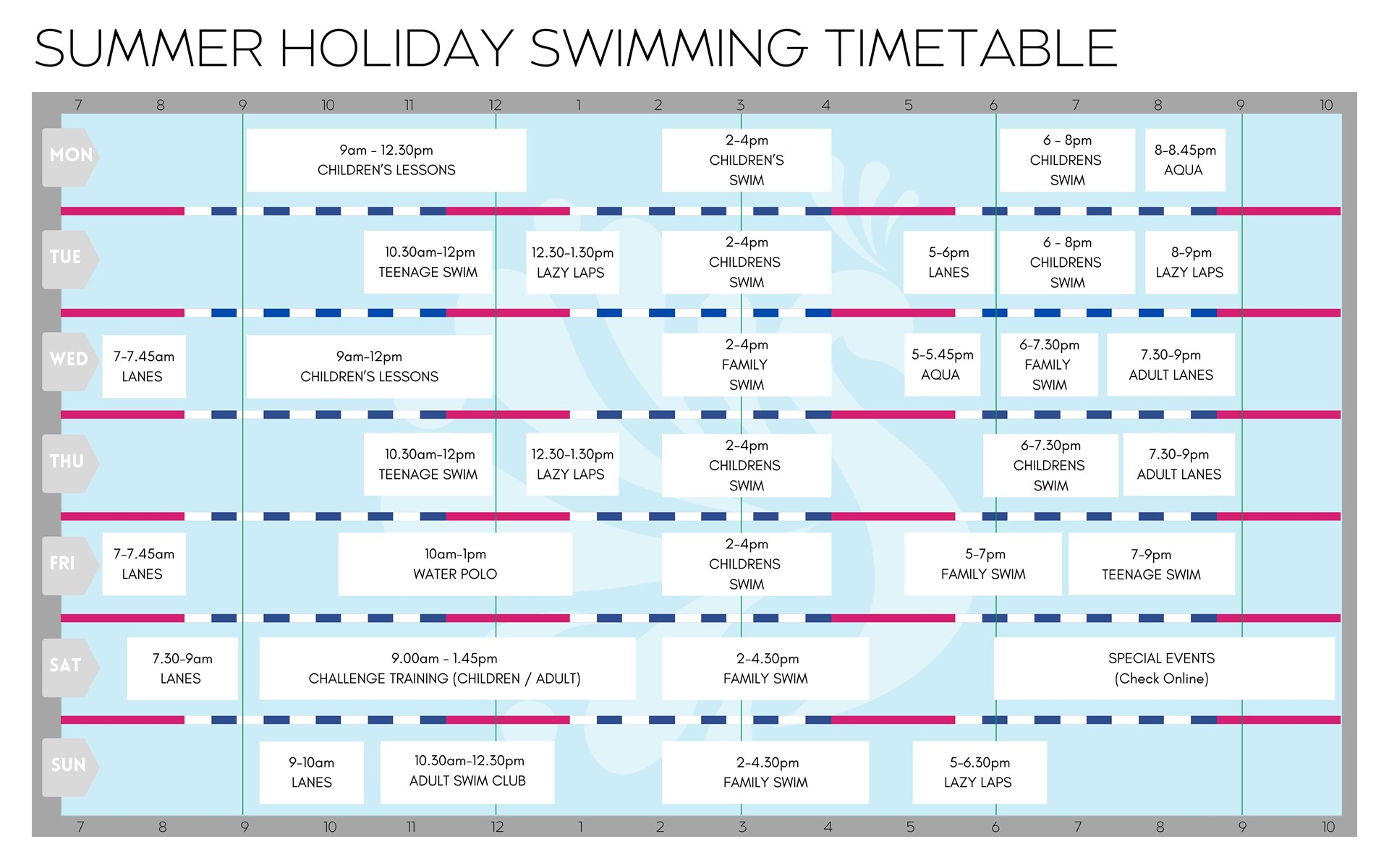 Lordsfield Swimming Club 2025 SUMMER TIMETABLES