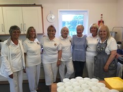 The Club Ladies team that provided Sausage Rolls at Lunchtime and a meal after the game for Essex County Bowling Association Men who played on our Green on Tuesday 4th June.