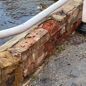 Damage to the brickwork
