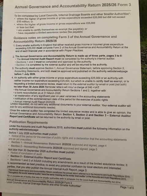 Stockton Parish Council AGAR 2025-26