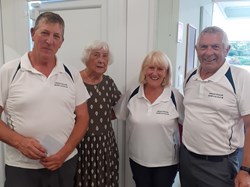 Middle team 'The Greetham Trio' with President Annette Oliver.