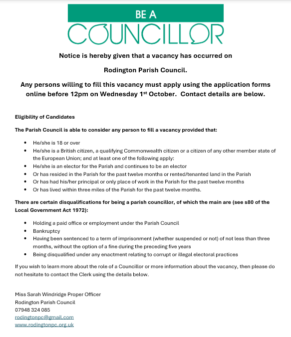 Rodington Parish Council Home