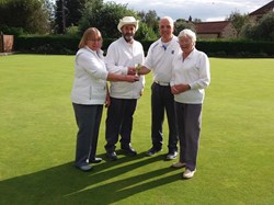 Mixed pairs winners Jeannie Hutton & Jonny Abbott with Runners Up Cathy Mitchell & Bruce Acock