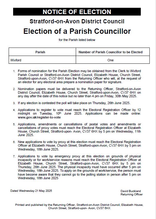 Wixford Parish Council Home Wixford Parish Council Home