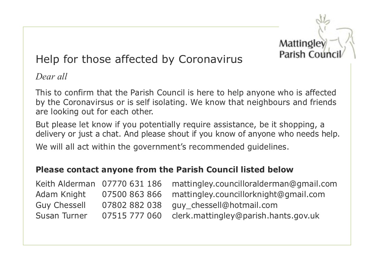 Mapledurwell & Up Nately Parish Council Notices Mapledurwell & Up Nately Parish Council Notices