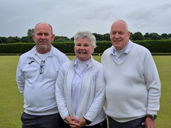 Peter Kent, Gail Allan & Simon Allan 3rd place Stillington Triples 2024