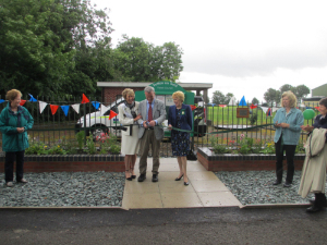 Cllr Bruce Laughton and Jane Jefferson opening the WI Garden