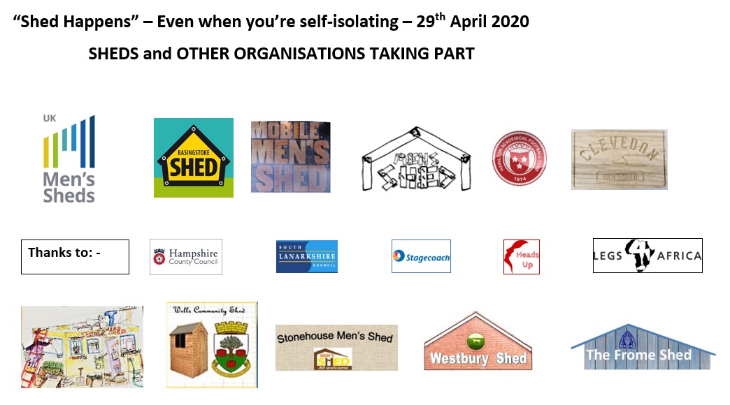 29th April 2020 - Sheds taking part 29th April 2020 - Sheds taking part