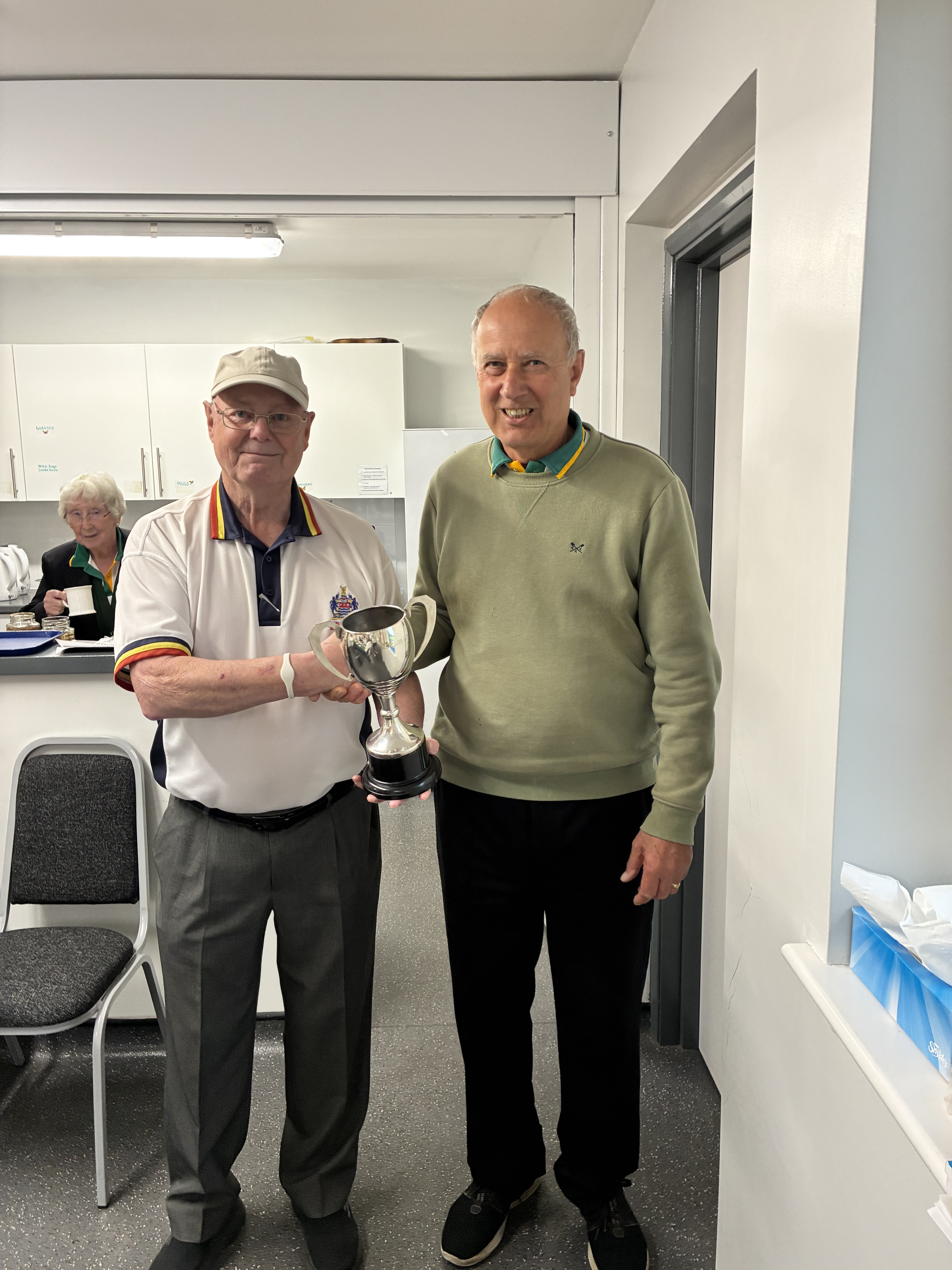 Our President Alan Crocket receiving the Lionmead Trophy After the narrowest of victories - May 2026