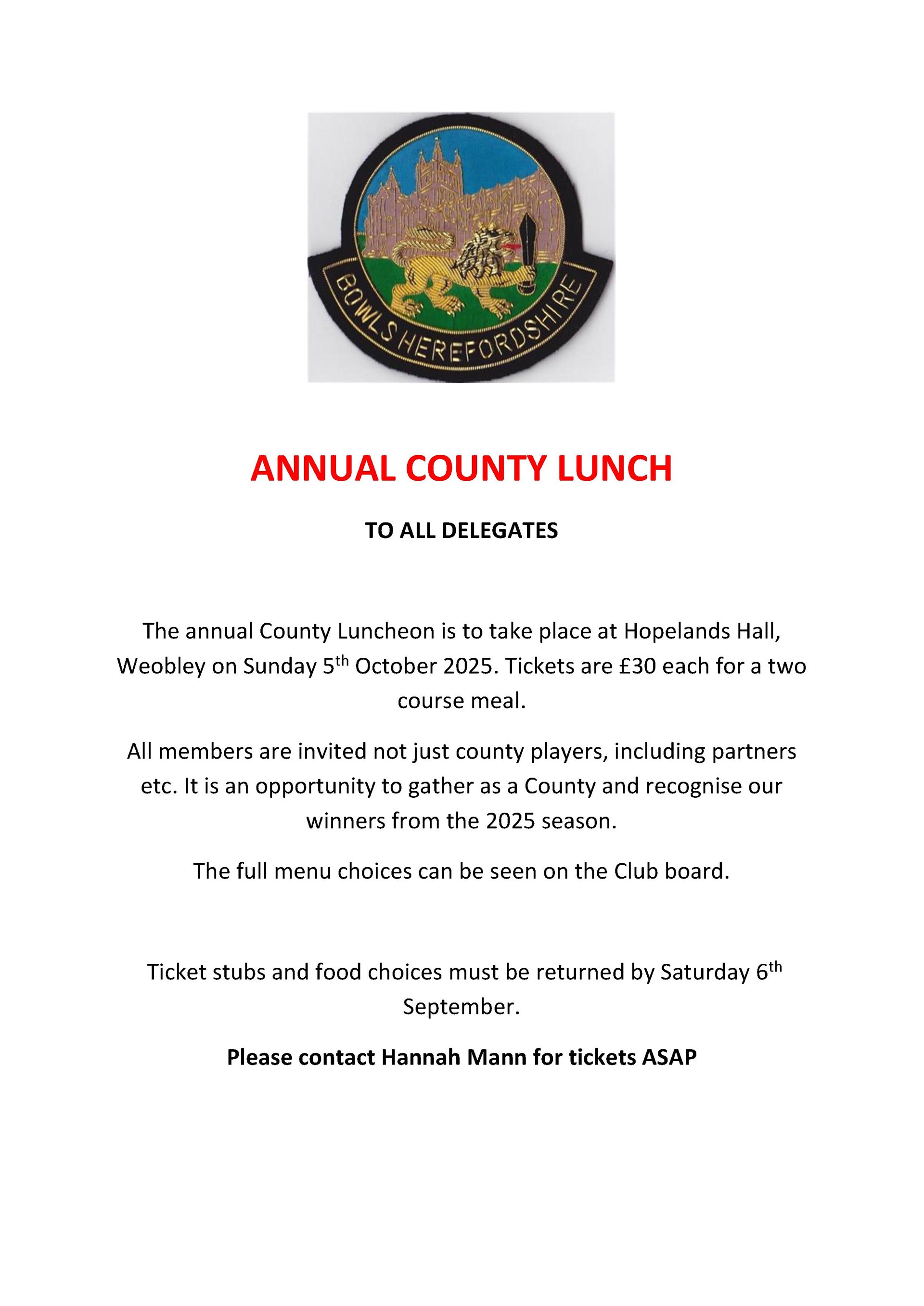 Ledbury Bowling Club Bowls Herefordshire Annual Lunch