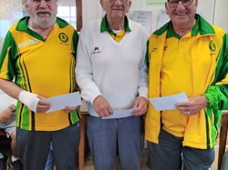Runners up were (L to R)  Vince Darling, Glen Roberton & Fred Thorpe