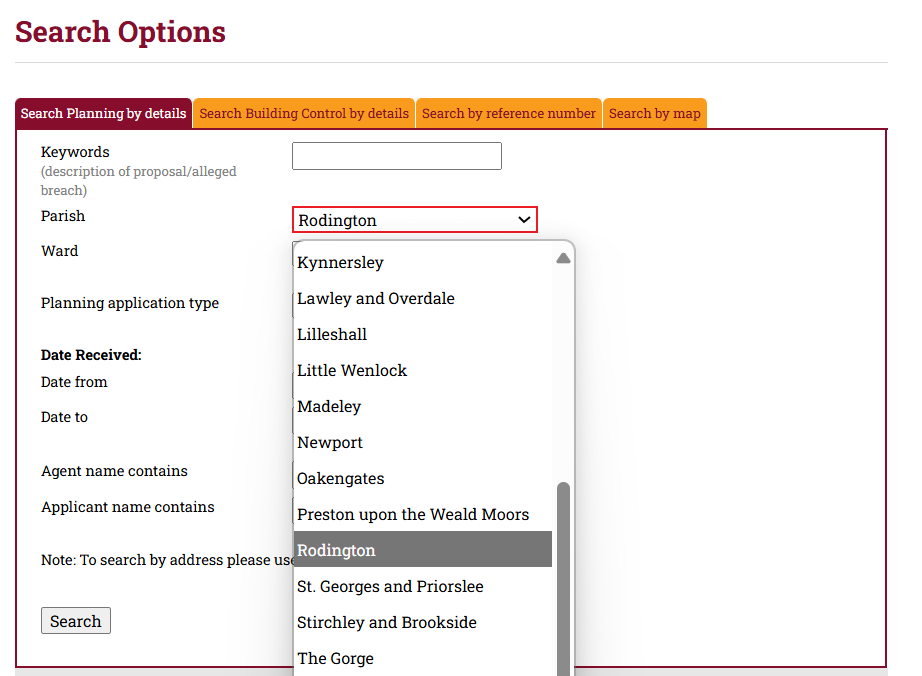 Rodington Parish Council Current Planning Applications Rodington Parish Council Current Planning Applications