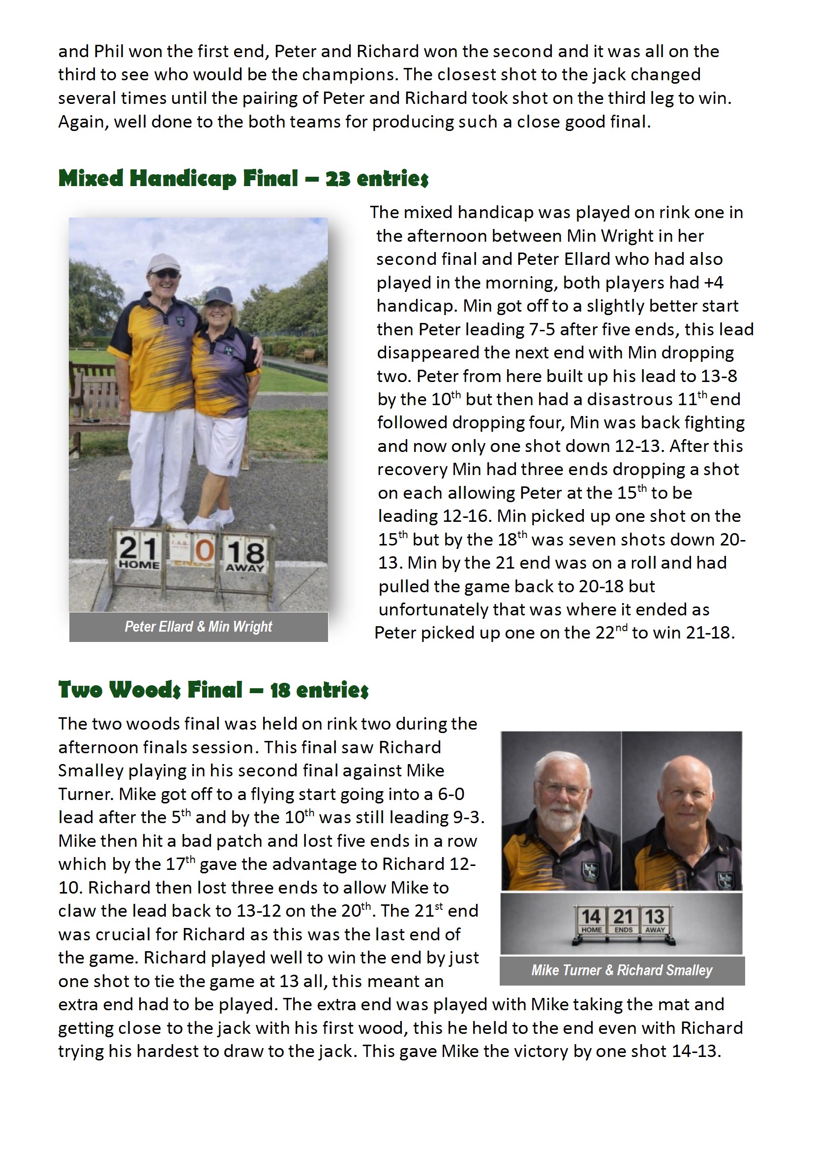 Priory Bowls Club Great Club Finals Day