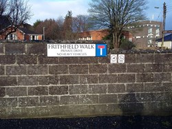 The entrance to Frithfield Walk