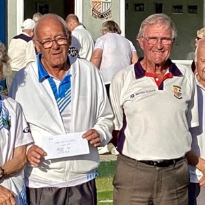 31st August - Ketton Gala: Ketton president Charlie Underwood with winners and runners-up, from the left Mel and Val Thompson, Alec March, Ken Rawlins, Dave Heffernan and Phil Hoare.
