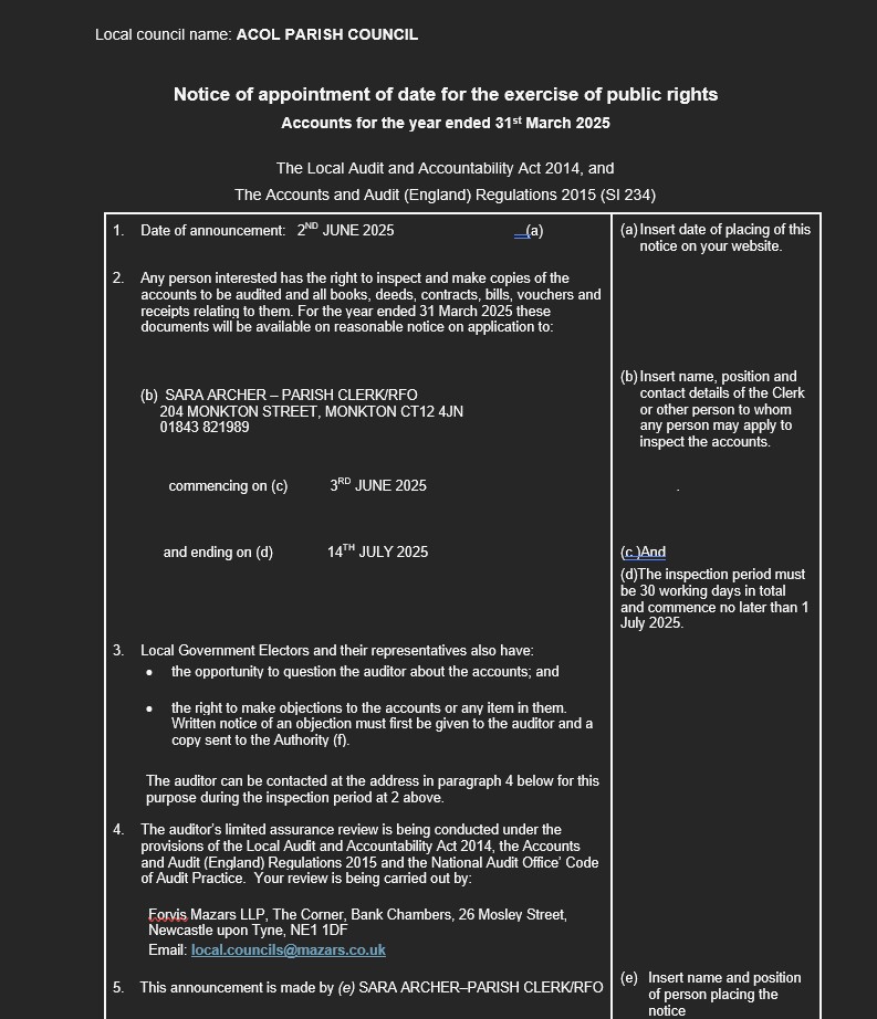 Public Rights Notice Public Rights Notice
