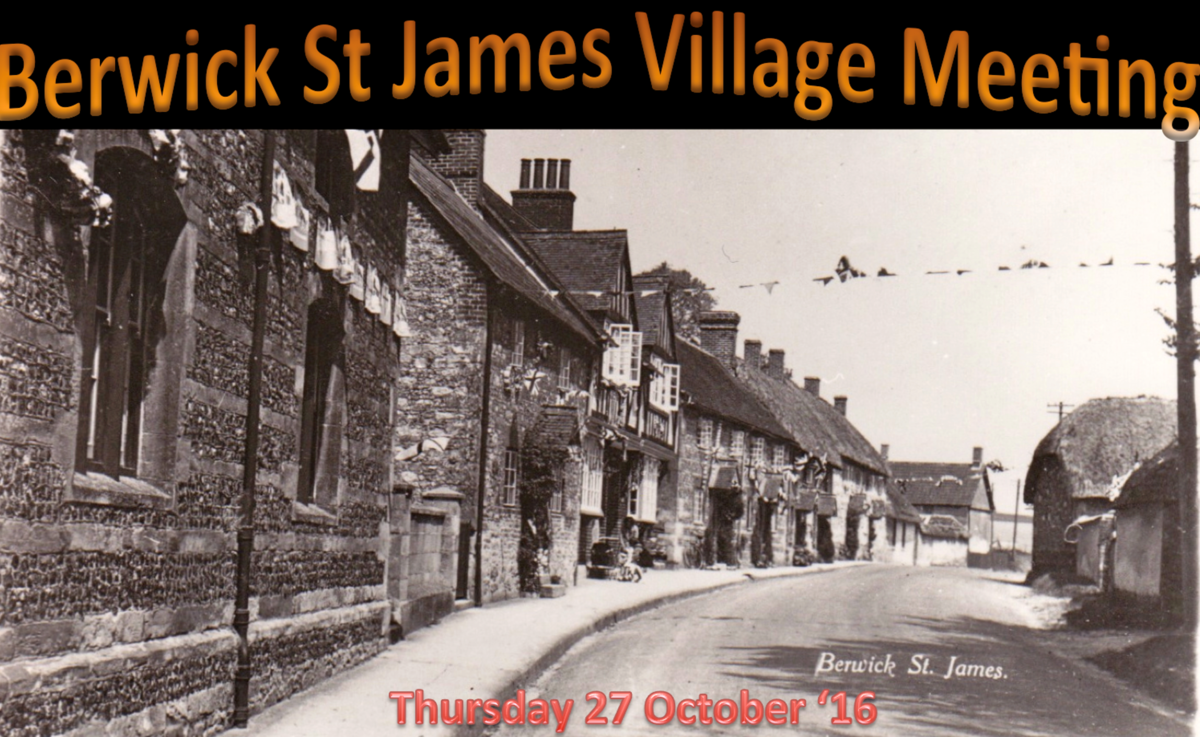 Berwick St James Parish Community Village Meeting - 27 October '16