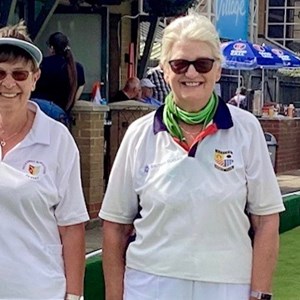 Northants Finals - 24 July: Two bowl rinks finalists Yaxley (Left) and Ketton.