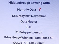 Middlesbrough Bowling Club Social Events Coming Soon