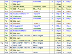 Cricklade Bowls Club Fixtures Card 2024 Season