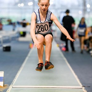 Long jumping at Lee Valley Indoor Centre