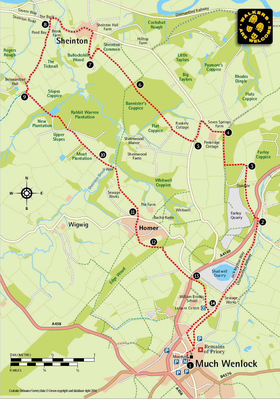 Sheinton Walk Route Map