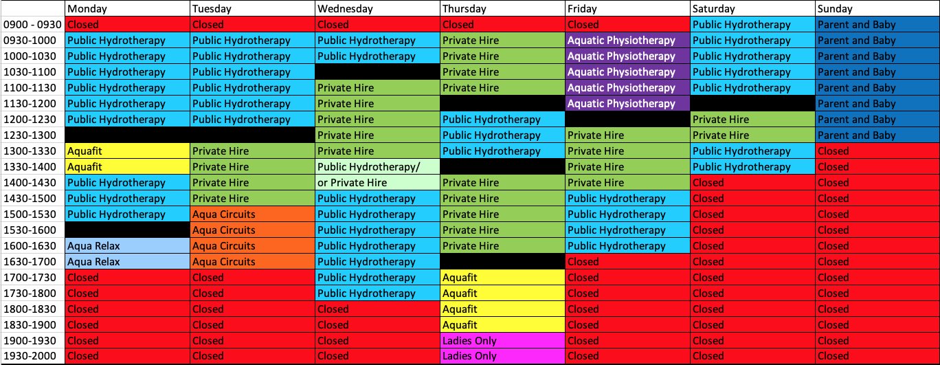 St George's Timetable (March 2020)