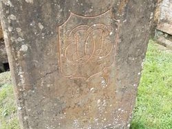 Reverse of headstone with entwined initials