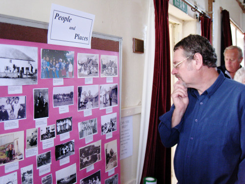 Displays of photographs and memorabilia filled the Hall