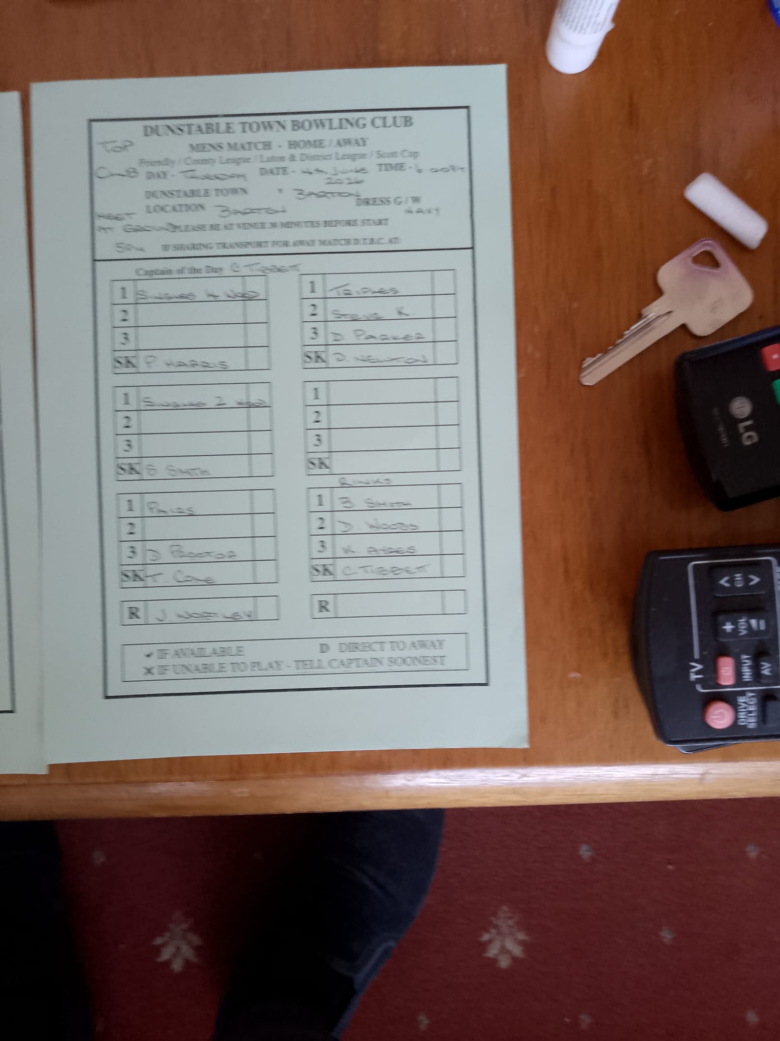 Away to Barton 14/6/26 - 6pm