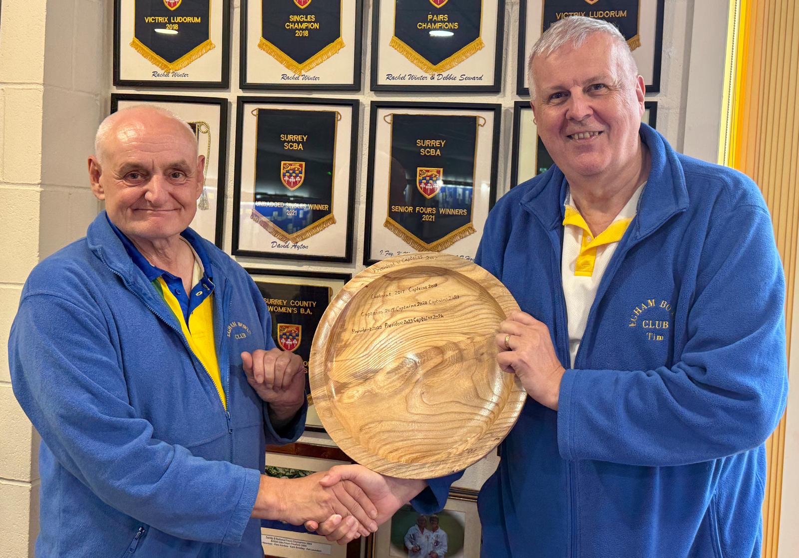 Captain Roy with winning President Tim Captain Roy with winning President Tim