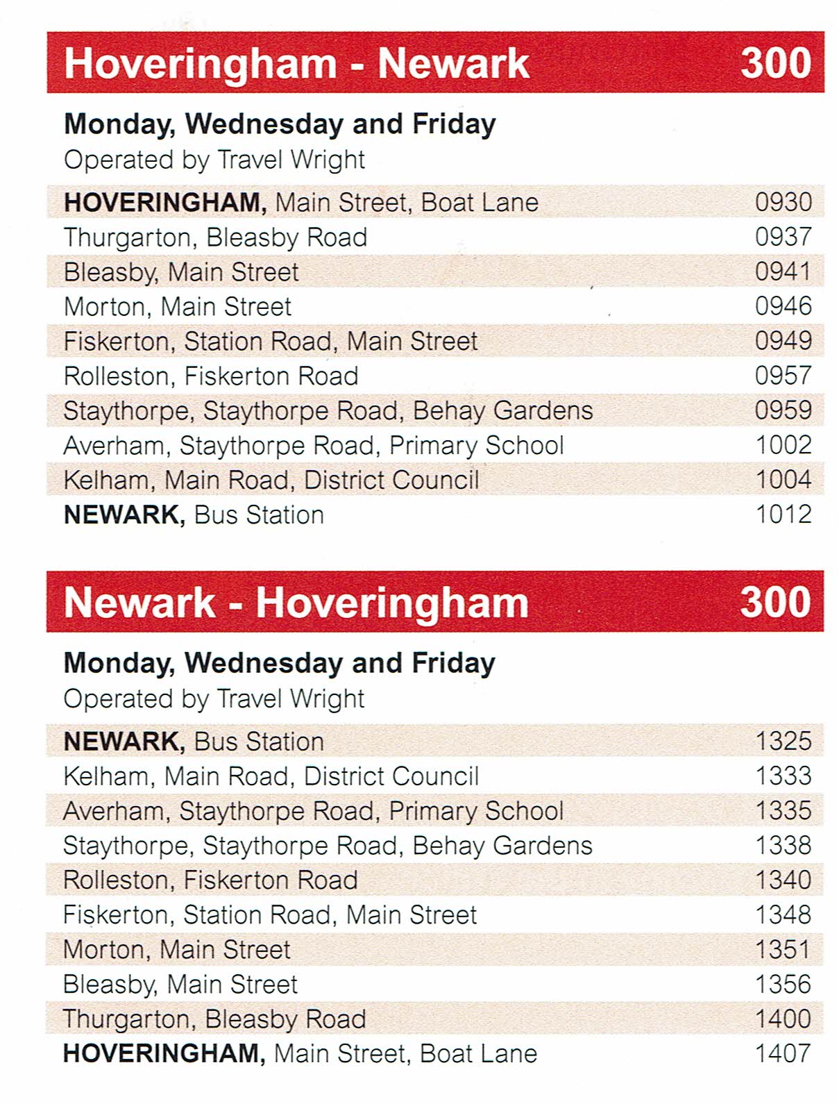 Bleasby Community Website Bus Service Bleasby Community Website Bus Service
