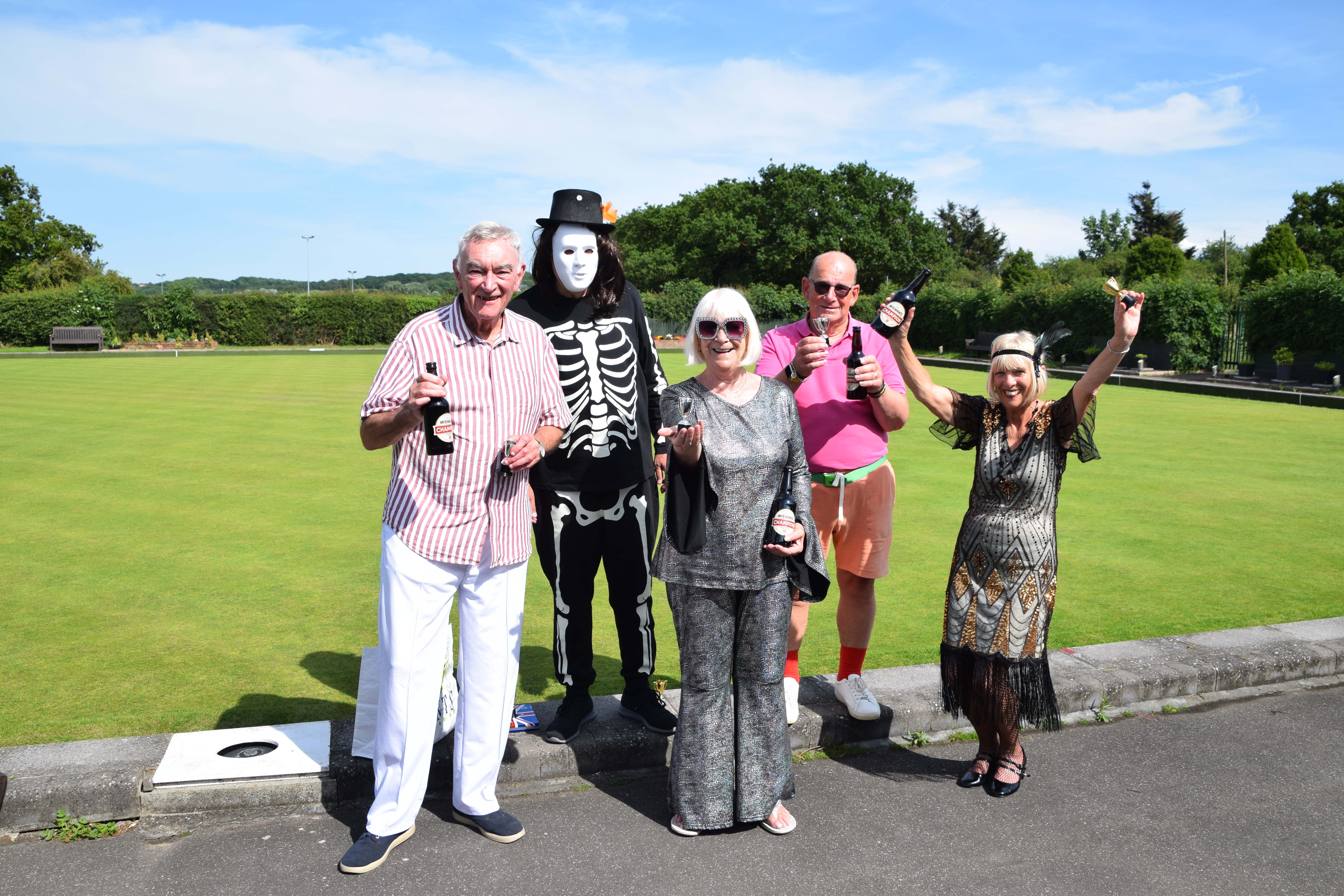 Winners of the bowls game Derek Robson, Sue Jolley, Geoff Tanner and Wendy Beasley