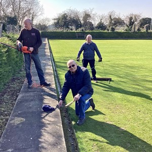 Ketton working party Alan Bennett, Tony Dalby and Steve Brown have been sprucing up the green and its surrounds.