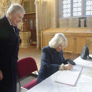 HRH signing the visitors book 2/12/2021 (photo: Colin Waldeck