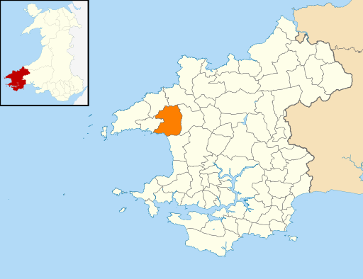 Location map of the community of Brawdy in Pembrokeshire Location map of the community of Brawdy in Pembrokeshire