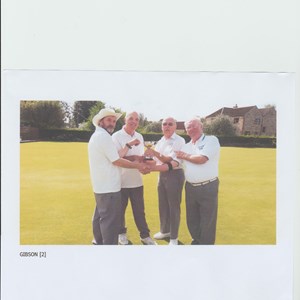 Drawn Pairs winners Jonny Abbott & Bruce Acock on left with runners up Dave Edwards & John Mitchell