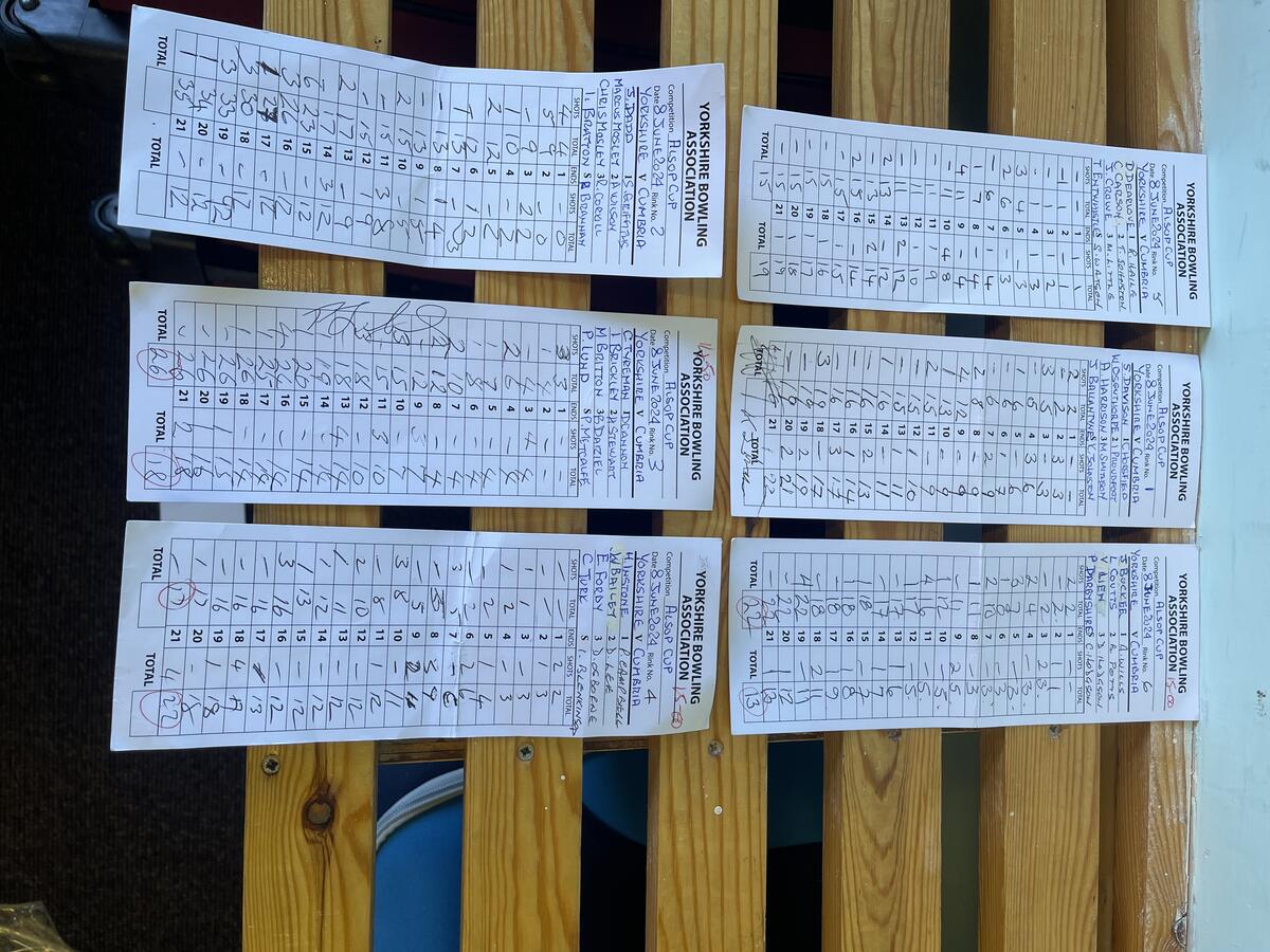 Yorkshire Bowling Association Cumbria v Yorkshire - 8th June 2024