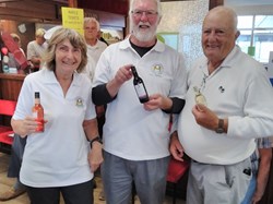Booby prize winners (L to R) Pat Wood, Mick Swannell & Pete Kelleher