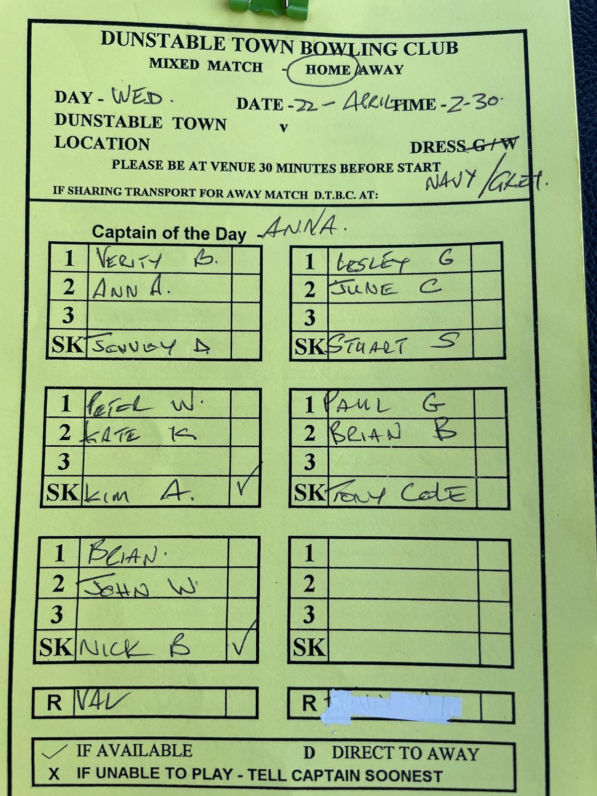 22/04/26 MIXED HOME v HEMEL HEMPSTEAD