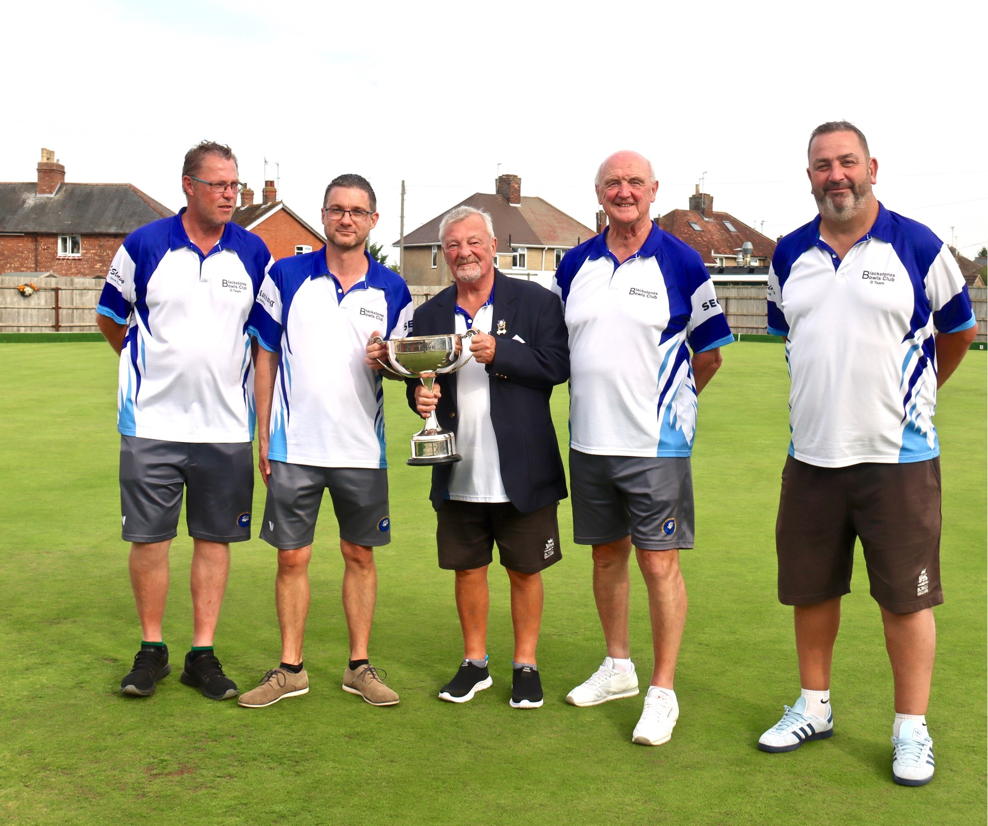 Winners: From left to right: Mark Pye, Captain Adam Warrington, President Dusty Miller, Martyn Dolby, Jon Earl Winners: From left to right: Mark Pye, Captain Adam Warrington, President Dusty Miller, Martyn Dolby, Jon Earl