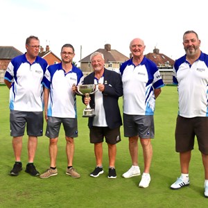 President's Gala Winners: From left to right: Mark Pye, Captain Adam Warrington, President Dusty Miller, Martyn Dolby, Jon Earl