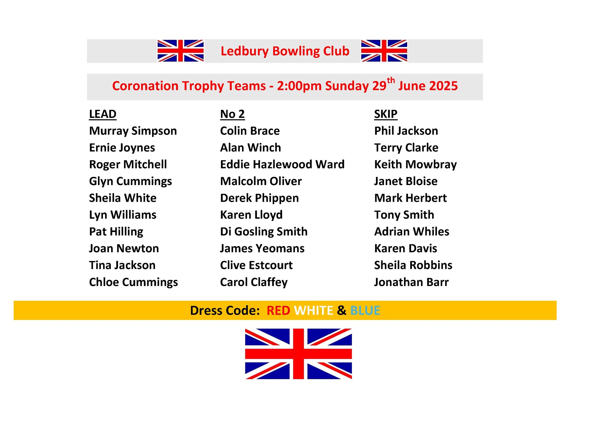 Ledbury Bowling Club Coronation Cup 2025