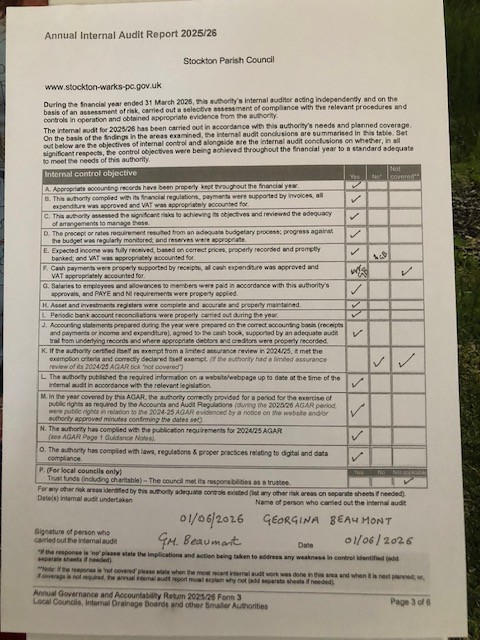 Stockton Parish Council AGAR 2025-26