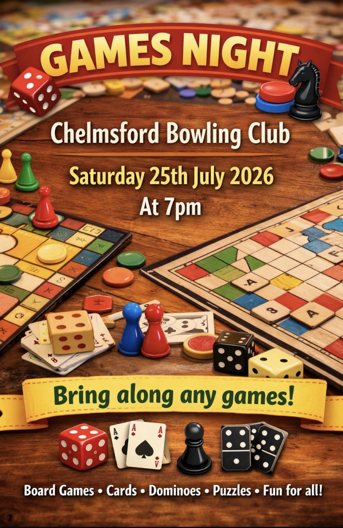 Chelmsford Bowls Club Games Night - 25th July