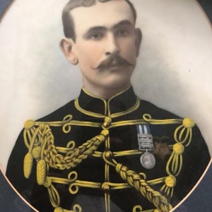 Walter James Knight. Born Worthing in 1865, married Alice King in Cranborne, Dorset in 1893 and moved to Mickleham soon after. This picture shows him in the 19th Hussars.