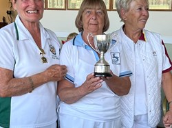 Susie Thurlow, Val Atkinson & Jean Munt 2022  NM Harvey Cup Winner