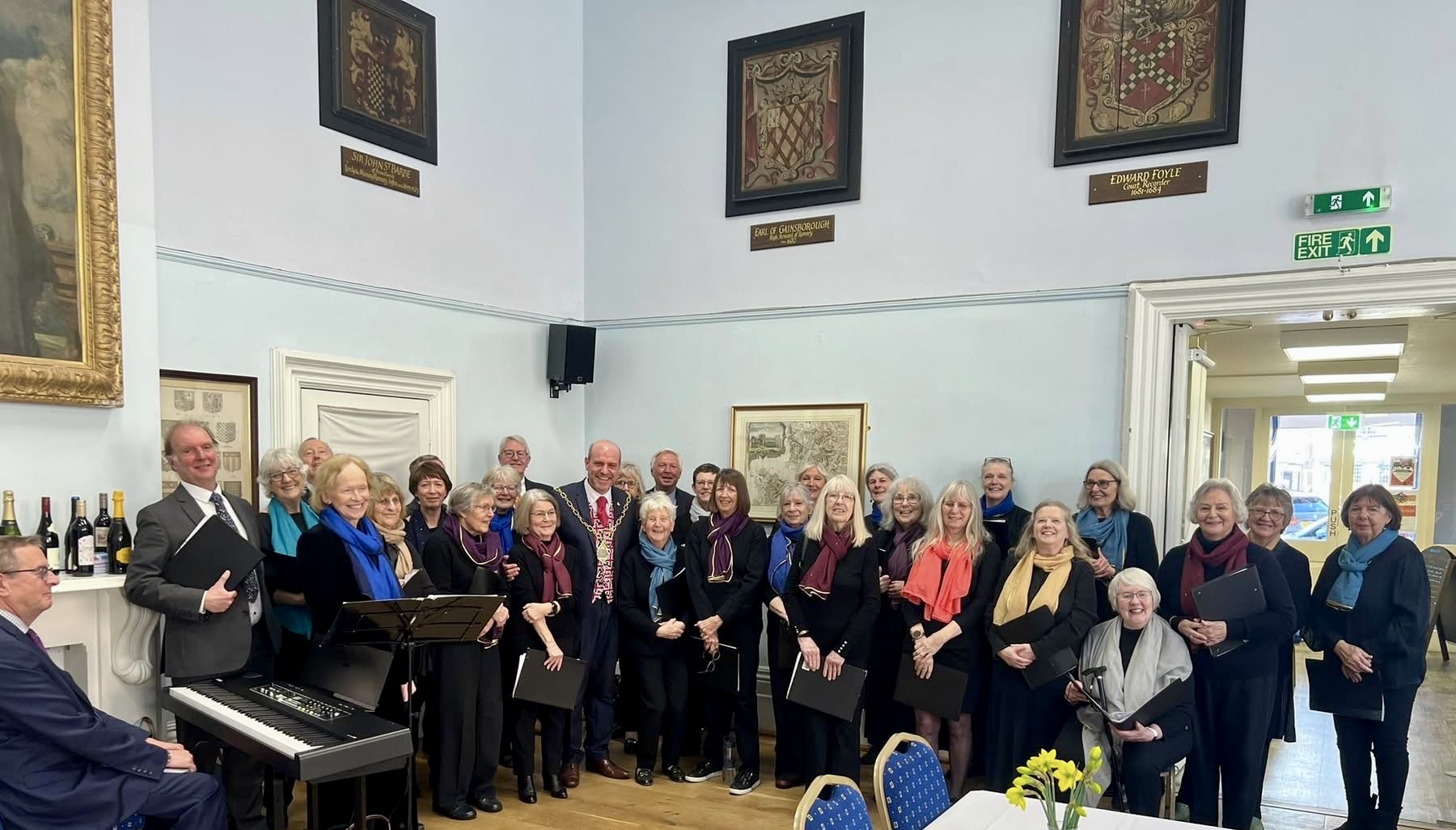 Singing at the Mayor's Tea party in March